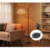 COSTWAY Lampada da Terra, Lampada a Stelo Moderna con Paralume a Sospensione, Base Standard E27 e Interruttore a Pedale, Apparecchio di Illuminazione per Soggiorno, Camera da Letto e Ufficio
