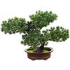 Verve Jelly Piante Artificiali Piccolo Bonsai Artificiale in Vaso Piante di Pino in Vaso Finto Piante in Plastica Finte per Interni Decorazioni Zen per Desktop Verde per Interni Home Office Decor