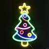 Fauitay Albero di Natale Luce Al Neon Albero di Natale Insegna LED Alimentato Tramite USB 5 Colori Decorazione da Parete da 40 Cm con Fori per Appendere per la Decorazione della Barra