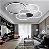 WJYCYN Grande luce dimmerabile il soggiorno LED 7Ring Bianco & nero Plafoniera Luci moderne la camera da letto con telecomandi Illuminazione Lampada da soffitto in metallo acrilico Ufficio 100W 8200LM