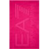 Emporio Armani EA7 Telo Mare in Cotone con maxi logo tono su tono, 7X000678 (Cabaret Fucsia)