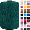 CAMAL Cordino per Borse Uncinetto Macramè Filo 3mm Filo Poliestere 170m Corda Macrame Filato per Borse Uncinetto Spago Colorato Corde Colorate per Artigianato, Lavoro a Maglia (Verde Chiaro Scuro)