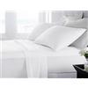 BANZAII TEXTILE INNOVATOR ONLINE Banzaii Completo Lenzuola Matrimoniale Maxi 100% Puro Cotone Alta qualità Made in Italy (per materassi 180 cm, altezza fino a 30 cm) Bianco
