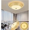 SAIVITT Antico cristallo plafoniera LED dimmerabile con telecomando tondo moderno D'oro lampadario da soffitto vetro bianco per rustico soggiorno camera da letto salotto ufficio sala da pranzo studio Ø50cm