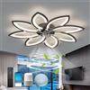 Fachae 90cm,Plafoniera Con Ventilatore Da Soffitto Camera Da Letto,Intelligente Pale Da Soffitto Con Luce E Telecomando,Compatibile con Alexa Forma A Fiore,APP Dimmerabile,DC,Estiva & Invernale,Per Soggiorno