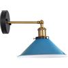 LEDSone Retro Modern Wall Light Lamps, Metal Swing Adjustable E27 Wall Mount Sconce, Vintage Industrial Indoor Reading Lamp for Bedside, Living Room & Kitchen (Blue)