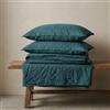 AANTHROPOLOGY By Rhea The Tangerine Store Pure Linen Luxe Set di Lenzuola - Lenzuola in 100% Lino Naturale, Traspiranti, Ipoallergeniche, Prelavate per la Morbidezza - Blu Pavone, Singolo
