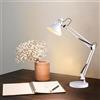 TEKHOME Lampada da Scrivania Orientabile E27 in Metallo - Lampada da Tavolo Moderna con Braccio Regolabile, Base Stabile, per Studio, Ufficio, Cameretta (Lampadina Non Inclusa) D11 (BIANCO)