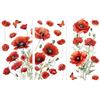 Peacoblue Sticker Trasferibile per Mobili Artigianali Decorativi 6X12 Papaver Rhoeas, 3Pezzi Trasferimento DTF Impermeabile UV per Cassetti Lingerie, Cassettiera, Vetro, Porcellana, Legno, Plastica