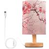 JUMBEAR Lampada da tavolo a pagoda giapponese Sakura per la cura degli occhi, lampade da comodino con paralume in tessuto di lino, per camera dei bambini, soggiorno, scrivania da ufficio