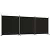 vidaXL Divisorio a 3 Pannelli Nero 525x180cm in Tessuto