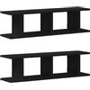 vidaXL Mensole da Parete 2 pz Rovere Nero 75x18x20 cm in Truciolato, scaffale da Parete, scaffale a Muro, ripiano a Muro, mensola a Muro