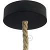 creative cables Kit rosone per lampadario da soffitto (serracavo conico, legno nero, Ø 120 mm, 1 foro) - Ideale per cavi XL - Fissaggio a staffa per lampadari e sospensioni singole
