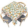 Morbuy Tovaglia per Tavolo Quadrato, Motivo Floreale Tovaglie Impermeabile Idrorepellente Antimacchia Copritavolo Lavabile per Decorative Cucina Giardino Compleanno (120x120cm,Fiori d'arancio)