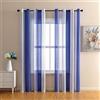 Surwin Tende per Interni Stile Nordico Due Colori a Vetro Con Occhielli, 2 Pezzi Camera da Letto, Voile Semi Trasparenti per Cucina, Soggiorno (Blu Reale, 140x245cm)