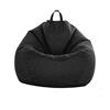 FANSU Copertura per Poltrona Sacco Puff Poltrona Senza Riempimento, Lino Tinta Unita Pouf Poltrona con Zip Poltrona a Sacco per Adulti e Bambini Interni, Casa, Soggiorno (L,Nero)