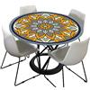 Morbuy Tovaglia Rotondo 100 cm, Impermeabile Copritavolo Rotondo con Elastico in Poliestere, Mandala Lavabile Tovaglie da Tavola per Salotto Pranzo Giardino, Per la tabella da 80-90 cm