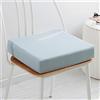 Treer Cuscino per Sedia in Memory Foam, Cuscini Sedie Quadrati - Supporto e Stabilità Perfetti Rivestimento Lavabile per Sedia da Ufficio e Sedia a rotelle (Azzurro,40x40x5cm)