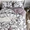 Treer Marmo Set Biancheria da Letto con Copripiumini e 1/2 Federe, Stile Nordico Reversibile Microfibra Coppia Singolo Doppio Ragazzi Ragazza Set Copripiumino (Marmo Bianco,200x200cm)