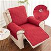 FANSU Copripoltrona Relax Reclinabile Elettrica Universale con Tasche, 1 Posto Copripoltrona Reclinabile Coprisedile con Fascia Elastica, Fodere per Poltrona Lavabile (Rosso)