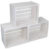 Kistenkolli Altes Land Set di 3 cassette da frutta tipo vecchio, in legno massiccio, 49 x 42 x 31 cm bianco