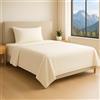 Generico FORTE - Completo Lenzuola Una Piazza e Mezza Cotone 1 Federa Inclusa, Biancheria da Letto Certificata Oeko-Tex Standard, Colorazioni Tinta Unita, Realizzato in Italia (1 Piazza e Mezza, Panna)