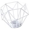 Colcolo Paralume retrò Gabbia luminosa in metallo Copertura leggera Lampadario in ferro a forma di diamante Decorazione da parete Gabbia per lampadina, Bianco