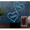 Optechvisual Lampada a forma di cuore personalizzata con nome, luce notturna a LED per coppie, regalo romantico per San Valentino, matrimonio, anniversario, decorazione Love Light con incisione