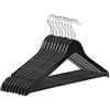 RSR Hangers 50 grucce in legno nero con barra per pantaloni da 38 cm, gancio girevole a 360 °, per vestiti, giacche, costumi, pantaloni, disponibili da 10 a 50 pezzi
