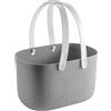 Gsycle Portaoggetti da doccia in 4 colori, cestino portaoggetti da bagno in plastica portatile di grande capacità con maniglie per dormitorio della cucina del bagno (Gray)