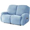 WJHDWYD Elastico 4-Pezzo Copripoltrona Relax Reclinabile 1 Posto, Morbido Jacquard Tessuto Copripoltrona Relax Reclinabile Elettrica Con Tasche(Cielo Blu,2 posti)