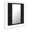 vidaXL Armadietto a Specchio con Luci LED Nero 40x12x45 cm in Acrilico