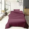 IlGruppone Set Lenzuola 100% Cotone Di Flanella Completo Letto Made In Italy Anti-Pilling Tinta Unita Lenzuolo Sopra Sotto Federe (Piazza e mezza, Bordeaux)
