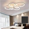 Partenopea Plafoniera Lampadario da soffitto a led con 6 Luci cerchi Design Stile Moderno Lampada per Camera Cucina Salotto Locali Commerciali (Luce Bianca naturale 4000K)