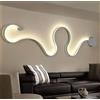 Partenopea Applique Serpente Snake Applique lampada da parete a led illuminazione per interno moderno in alluminio luce 28w per Muro 125x34 cm (Grande luce CCT calda naturale fredda)