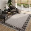 TAPISO Melissa Tappeto Esterno Interno Pelo Corto Testure Piatta Moderno Etnico Monocromatico Grigio Nero Outdoor Indoor Oeko-Tex Terrazza Balcone Soggiorno Cucina 200 x 290 cm