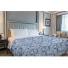 IlGruppone Copriletto Estivo Made in Italy 100% Cotone Coperta Leggera Piquet Singolo Matrimoniale Piazza e Mezza - Geometrico Blu - 1 Piazza
