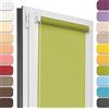 Estika Tenda a rullo semi-trasparente senza forare - 80 x 150 cm - Verde lime - per interni, per finestre, tessuto con protezione solare
