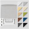 Estika Tenda a rullo oscurante termica con foratura - 110 x 220 cm - Lino - montaggio a soffitto o parete, per interni, per finestre, protezione solare