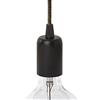 AMARCORDS - Portalampada E27 vintage in metallo edison retro per lampada a sospensione. Stile industrial finitura NERO