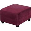 Yekuhe Copri Pouf Quadrato 100x100 50x50 60x60 80x80 40 x 40 90x90 70x70 Elasticizzato Velluto Copri Pouf poggiapiedi Telo Copri Pouf Quadrato Copertura per Pouf poggiapiedi(Burgundy,45x45cm/18x18in)