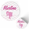 FERDINANDO FAMA' FAMÀ - Etichette Adesive Personalizzate Compleanno Bimbi Girl Ø 38 mm - Sticker Personalizzati con Nome e Data 175pz