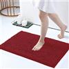 IlGruppone Tappeto da Bagno Microfibra Super Soffice Lavabile in Lavatrice Antiscivolo Assorbente Lavaggio Rapido Super Morbido Bagno Doccia Camera Letto - Bordeaux - 50x80 cm