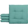 Il Gruppone Passione Casa Set 4 Cuscini per Sedie con Lacci 40x40 cm Made in Italy - Cuscini Imbottiti Spessore 6 cm, Design 4 Punti - 70% Cotone 30% Poliestere Effetto Mano Pesca