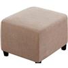 SWJ-swjssb Copri Pouf Fodera Poggiapiedi Rotondo/Quadrato/Rettangolare Copripoggiapiedi Elastico 50x50/40 x 40 Cover Sgabello Copertura Protettiva per Ottomana Covers(Khaki,75x75 cm)