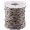 PH PandaHall PandaHall, Cordoncino in cotone cerato, 100 m/ rotolo di corda di cotone intrecciato da 1 mm per la creazione di gioielli fai da te (grigio chiaro)