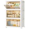 HOMIDEC Scatole Plastica con Coperchio e Ruote, Scatola Portaoggetti Pieghevole, Cassettiera Plastica, 33 L, 3 Unità, Adatto per Riporre Snack, Giocattoli, Libri, Vestiti, Bianco Neve