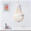 Lightbox lampadario a 3 luci - lampada a sospensione accorciabile adatta a tavoli da pranzo - metallo/legno in pino di Monterey bianco - diametro 40cm