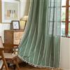 Sutuo Home Tende Boho per Camera da Letto Sala da Pranzo, Semi Oscuranti in Lino Stile Farmhouse Vintage Chic con Nappe Trattamento Finestre Privacy Ricamo Bohémien Drappeggio, Tasca per Asta 1