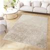 TAPISO Crystal Tappeto Pelo Corto Lucido Effetto 3D Design Moderno Motivo Astratto Mosaico Sfumato tonalità Marrone Bianco Beige Soggiorno Sala Camera Cameretta Oeko-Tex 300 x 400 cm